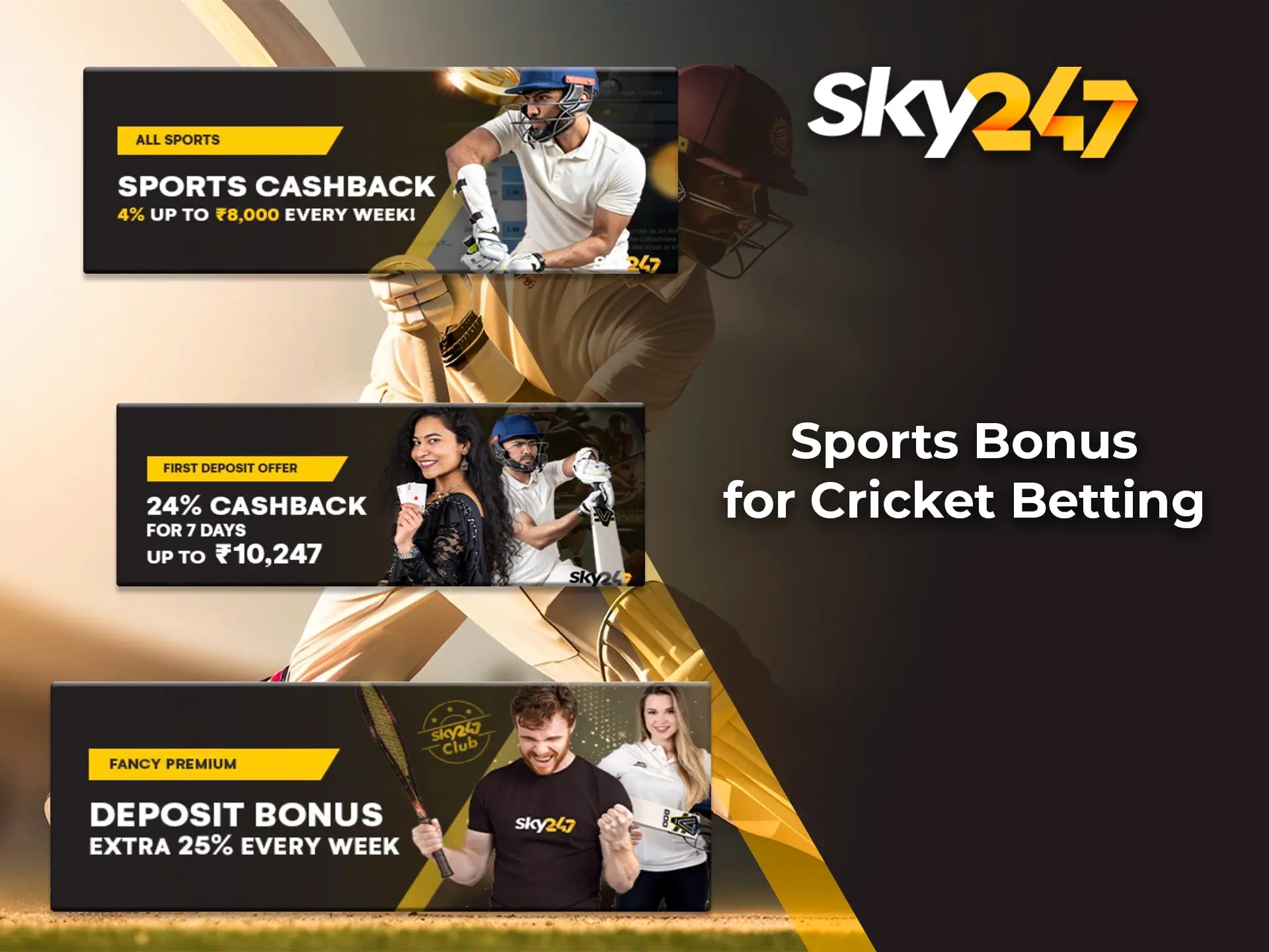 Use sports bonuses to enhance your cricket betting experience on the Sky247 platform.