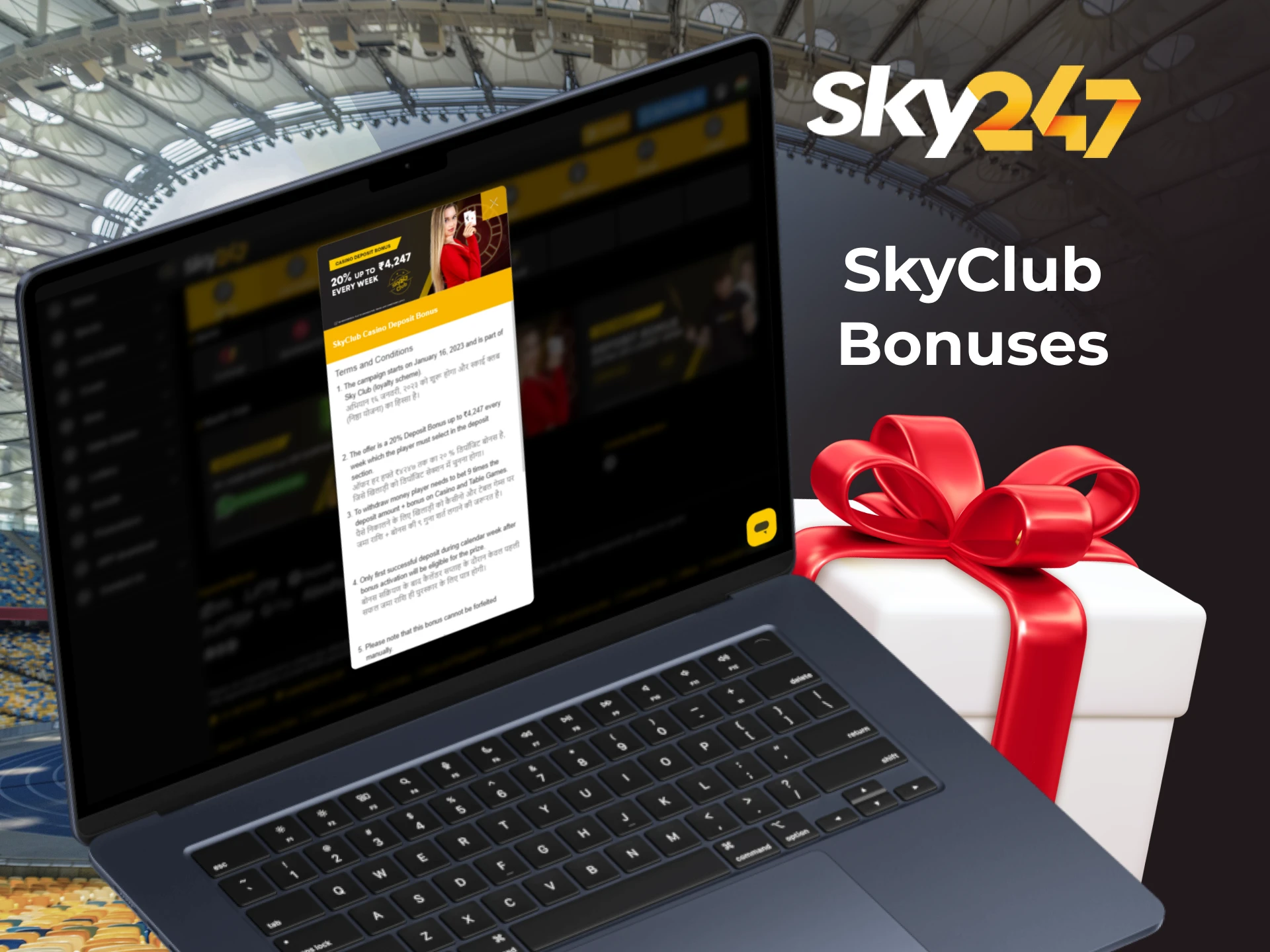 Explore SkyClub bonuses for sports and casino, available for regular players.